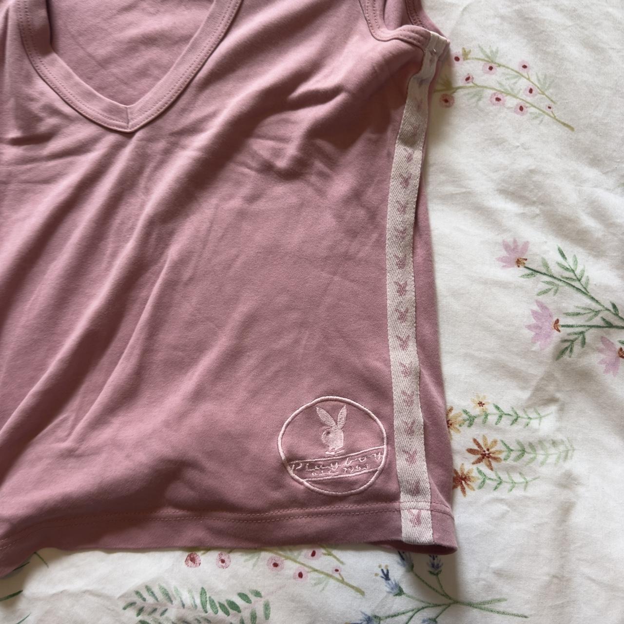 Genuine Y K Pink Playboy V Neck Vest Top With Depop