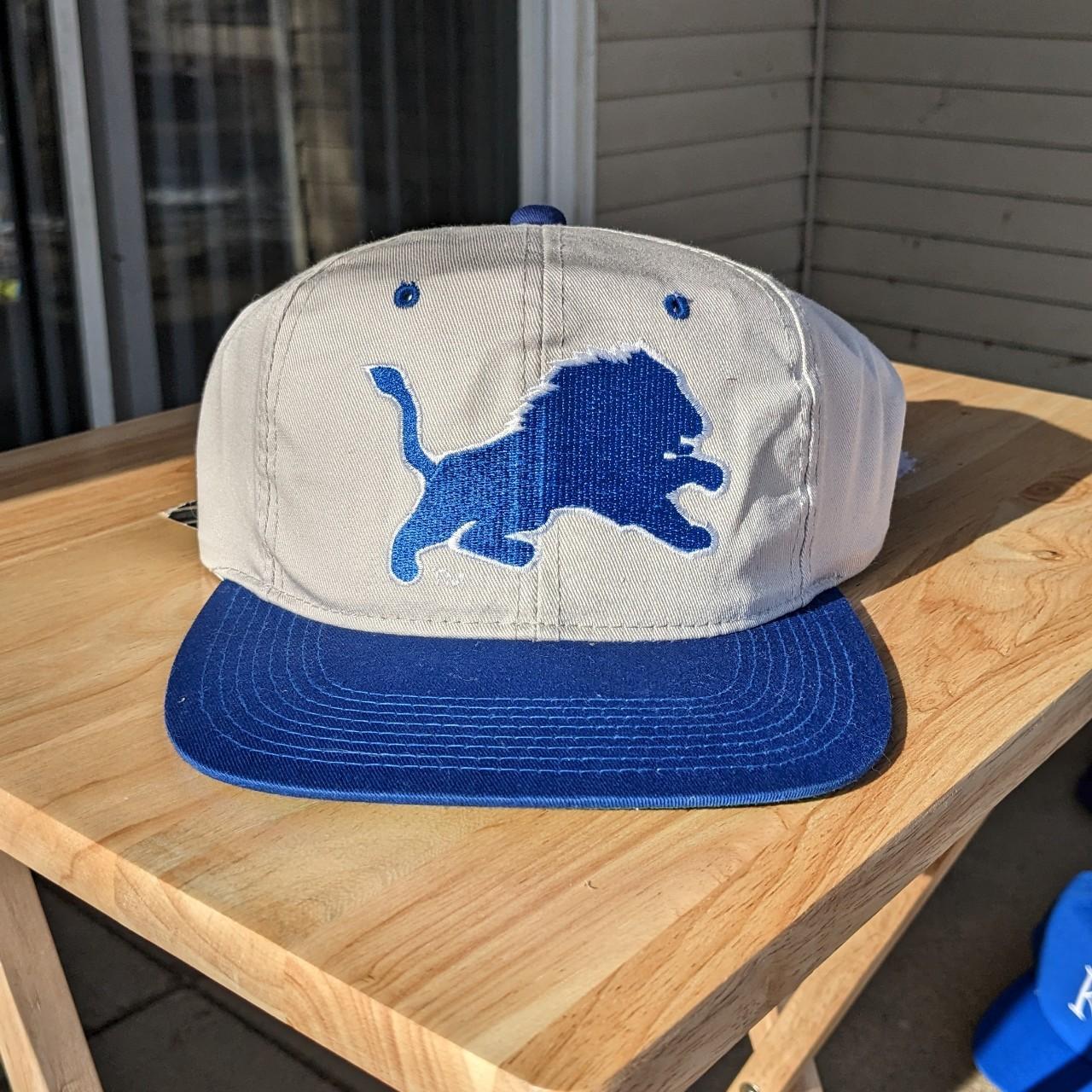 Detroit Lions Mens Trucker Hat Blue Snapback Retro - Depop