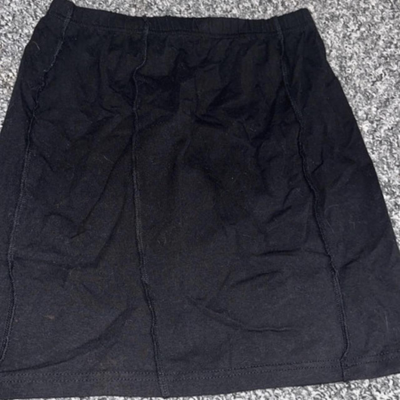 Black mini skirt Plt shape Worn once - Depop