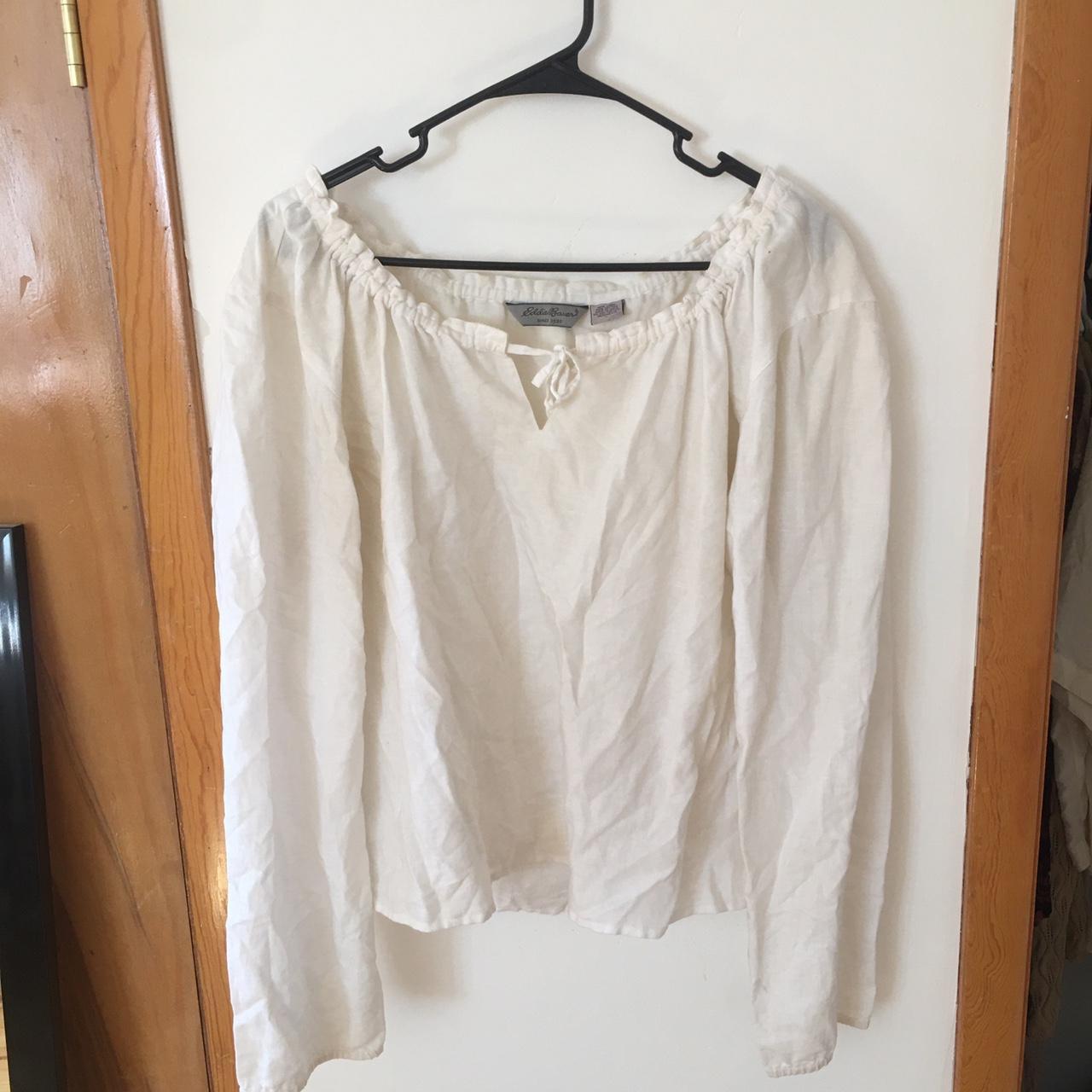 Eddie Bauer Women's White Blouse | Depop