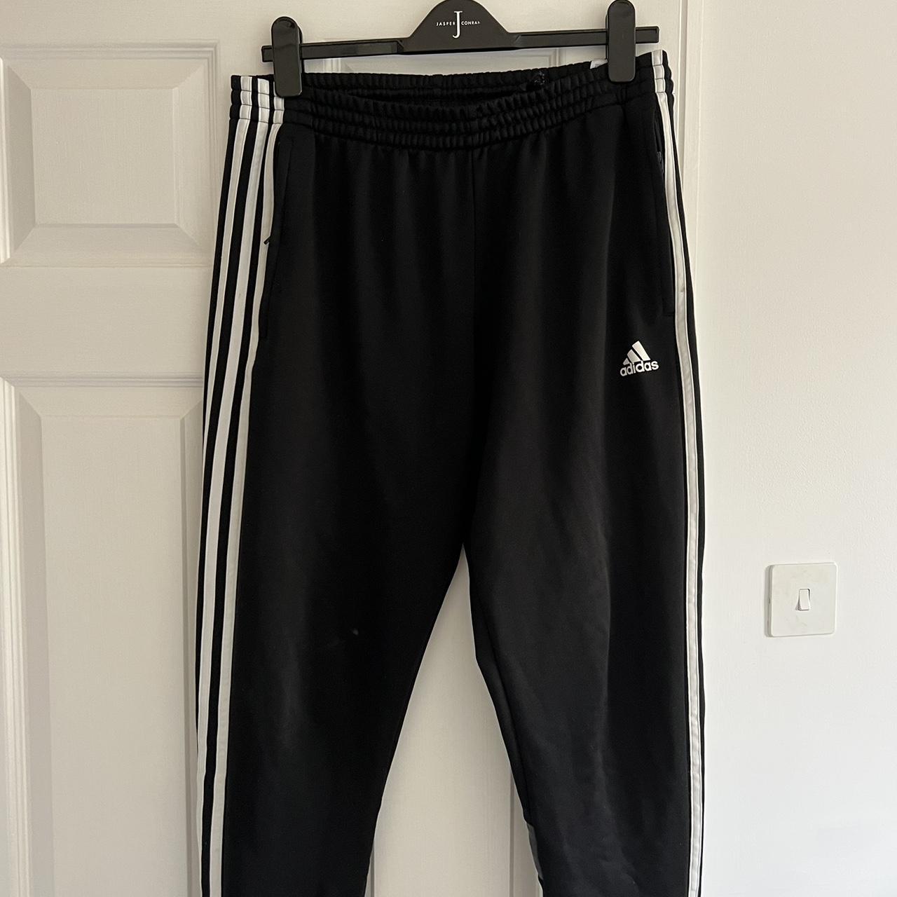 Men’s adidas black joggers tracksuit bottoms. Size... - Depop