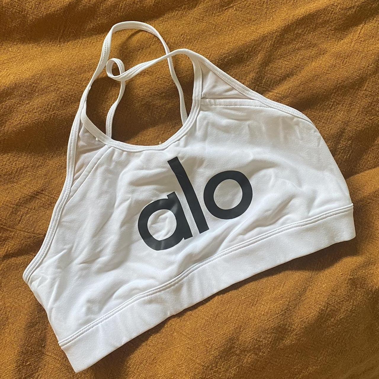 Alo white sports bra - activewear workout bra. Alo yoga - Depop