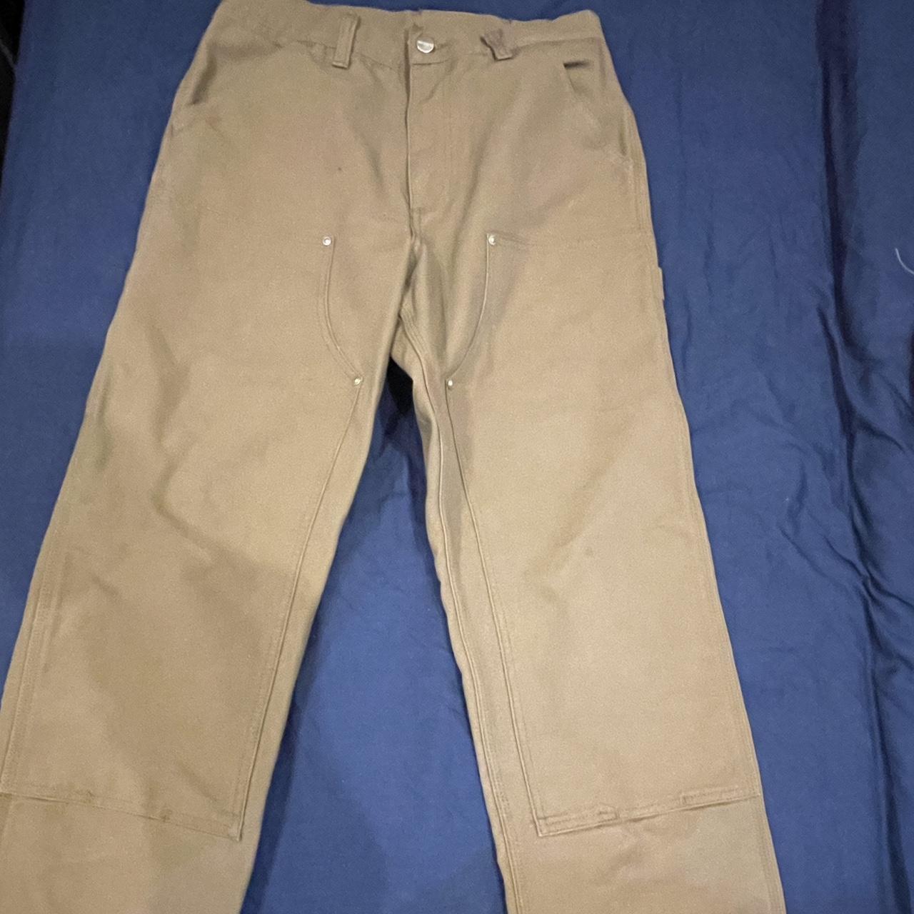 Brown Carhartt wip double knee trousers Size 28 x... - Depop