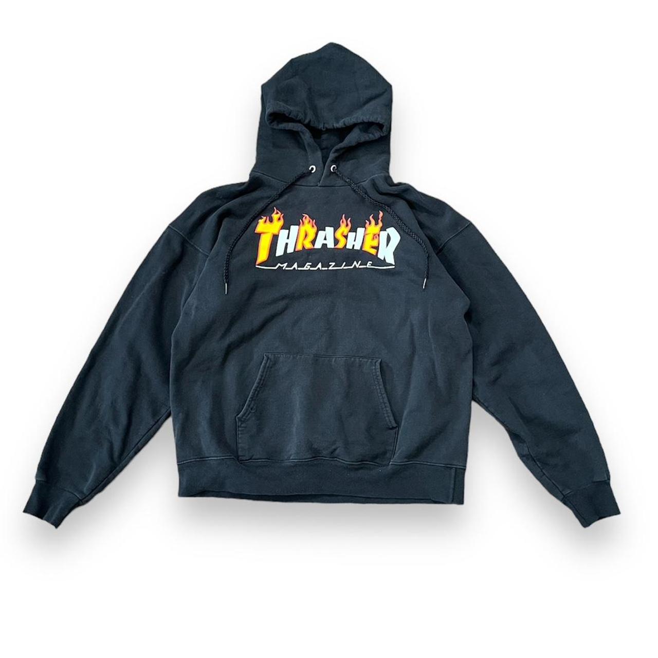 Mens black outlet thrasher hoodie