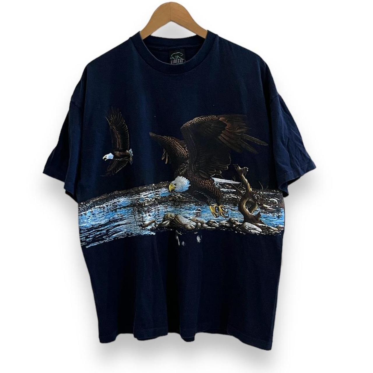 Animal Print Vintage Bald Eagle Tee Shirt Size XL