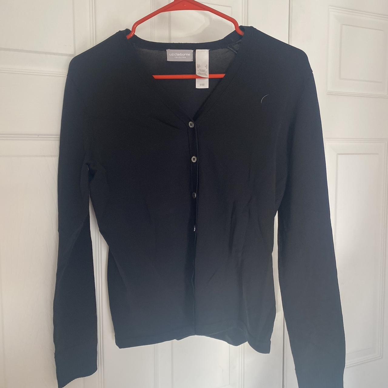 Liz Claiborne Women's Black Cardigan | Depop