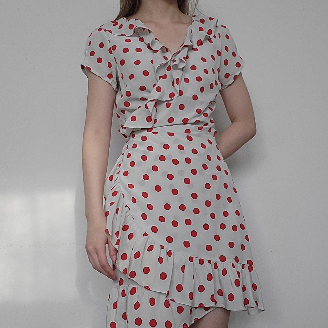 Second female fashion spotty wrap dress