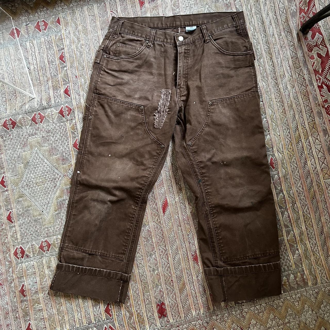 Berne or Carhartt brown canvas pants really great... Depop