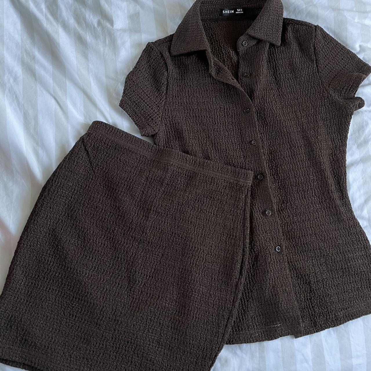 Shein Brown Two Piece Set Free Shipping •Size... Depop