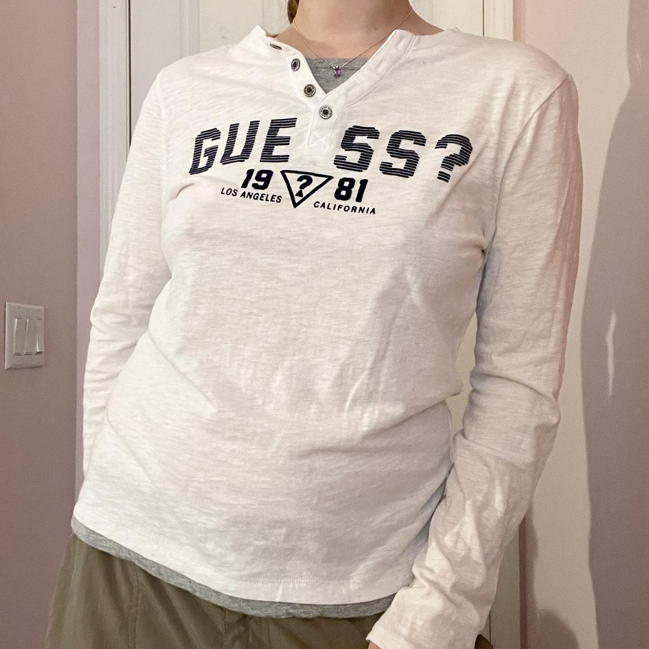 Guess White and Navy Shirt