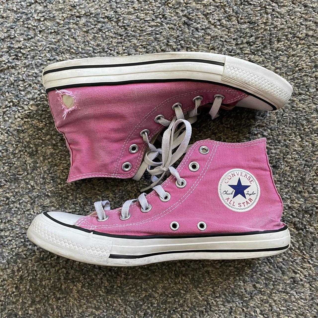 Bubblegum pink high top Converse All Stars. Women s. Depop