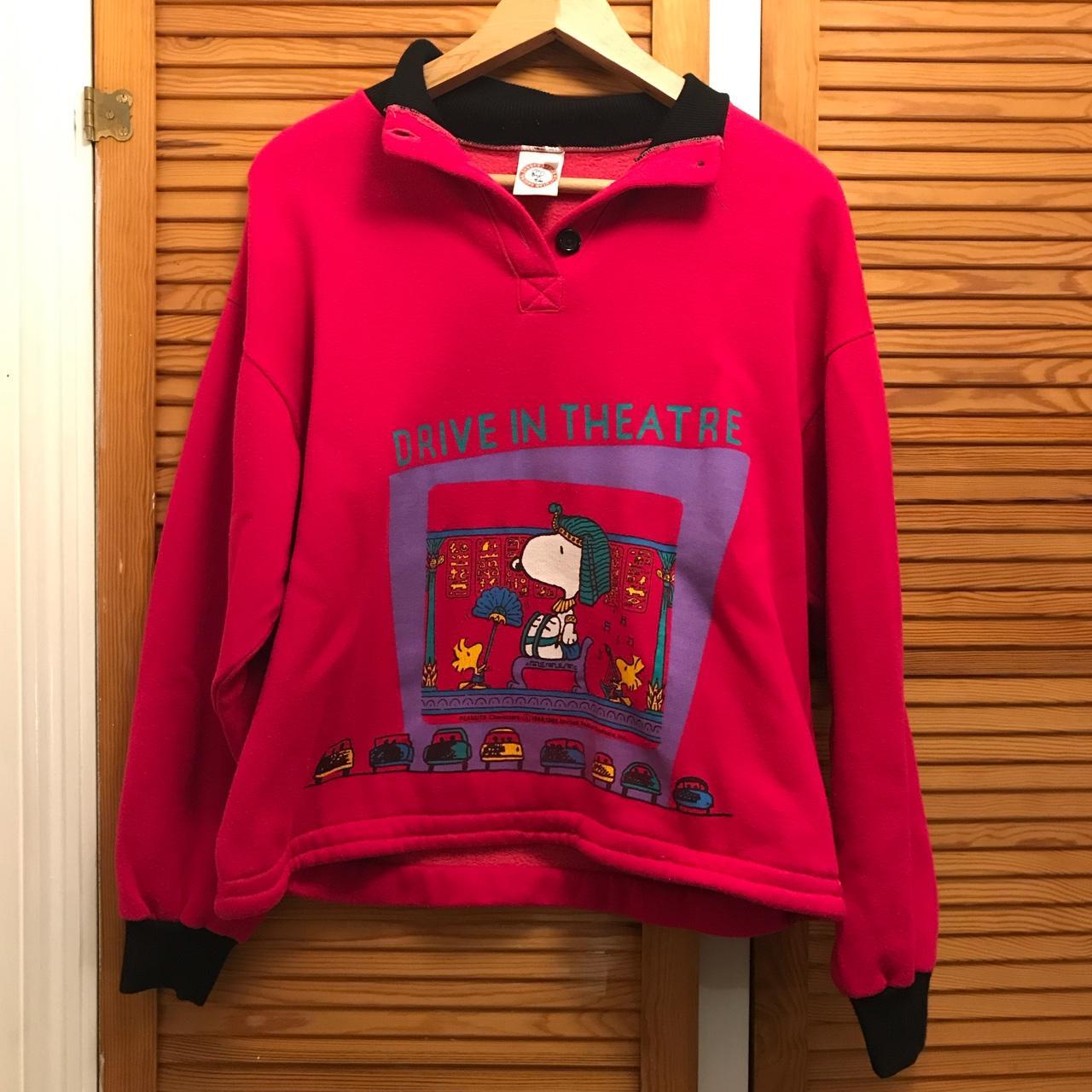 Hot pink retro original snoopy jumper. Size M bit... - Depop