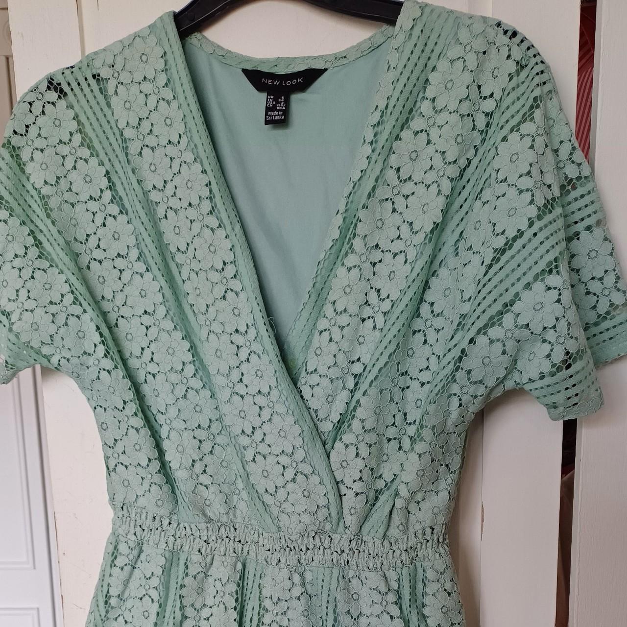 Newlook mint green lace playsuit size. Depop