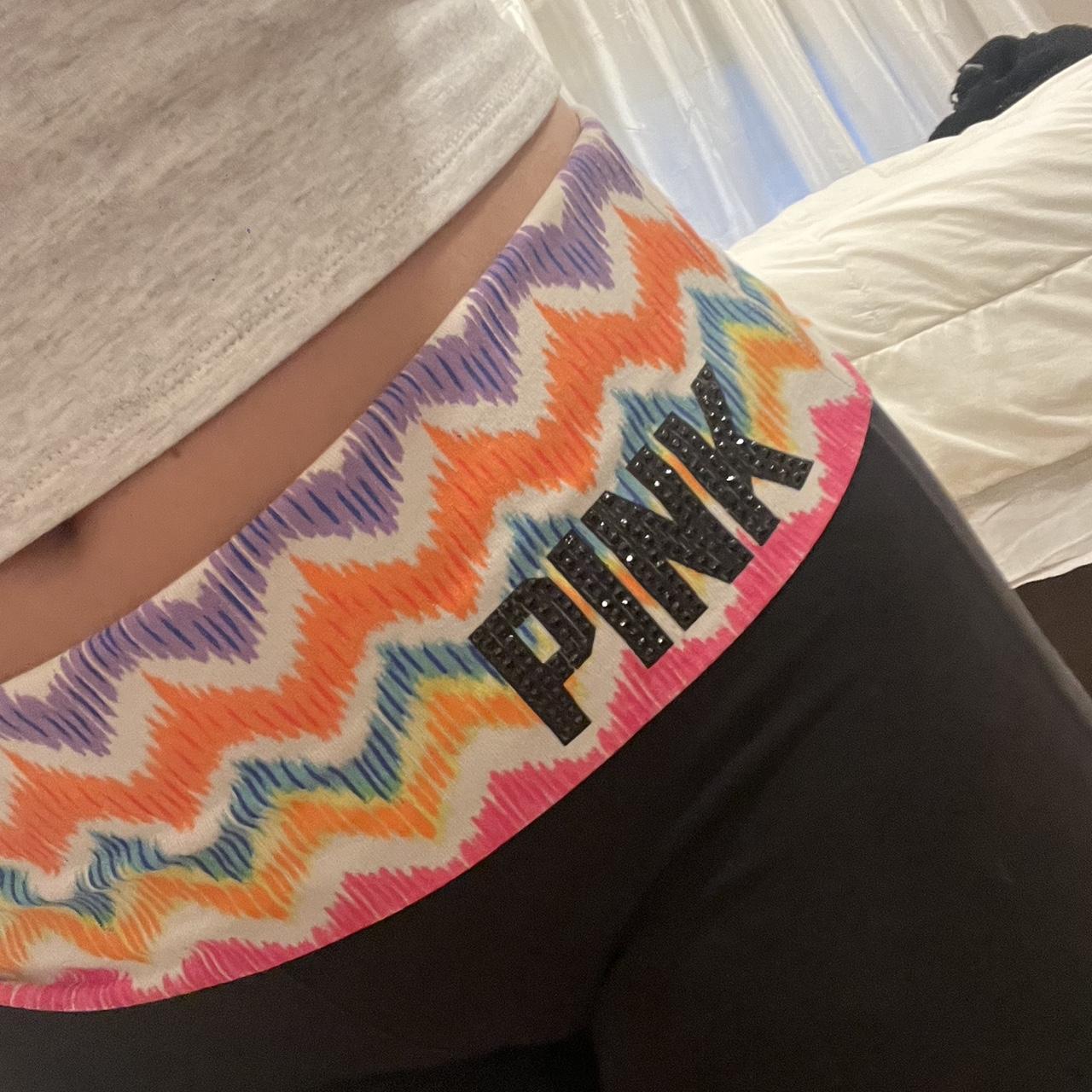 Pink flare yoga pants By victoria's secret. Size S - Depop