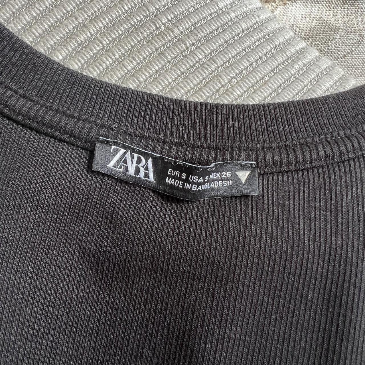 Zara black ribbed cut out crop top Racer style Size... Depop