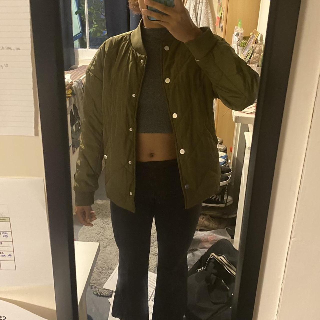 H&M Women's Khaki Jacket | Depop