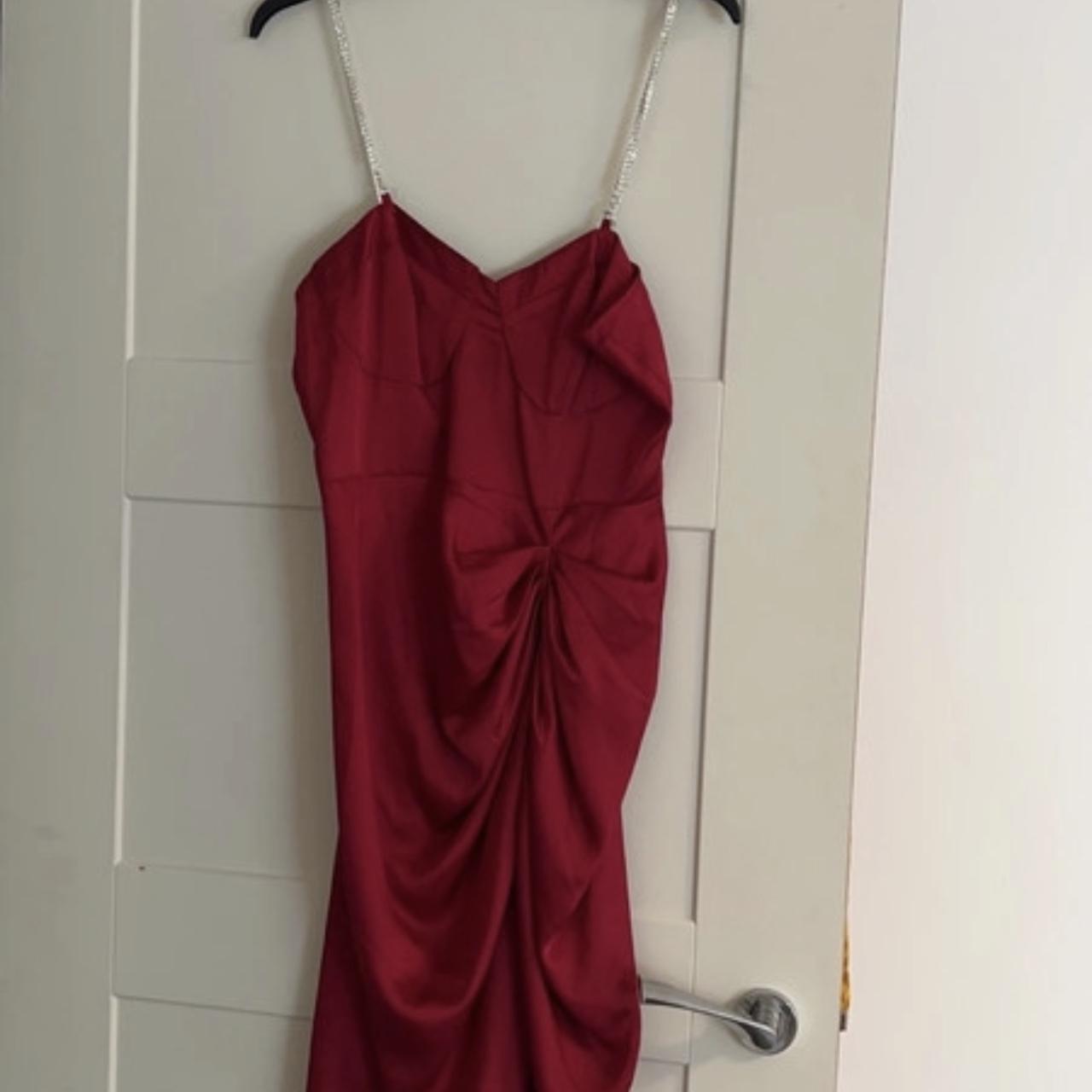 Quiz Red Dress with Diamanté Straps Brand New... - Depop