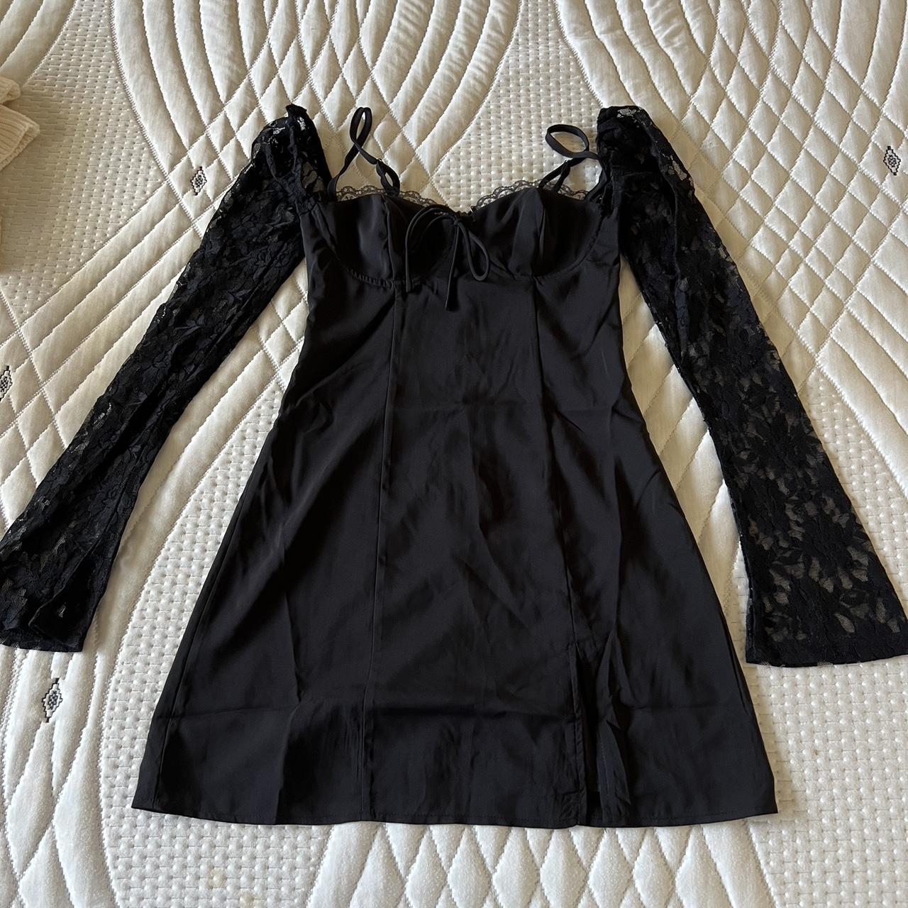 Princess Polly Ashwood Lace Sleeve Mini Dress Black. - Depop