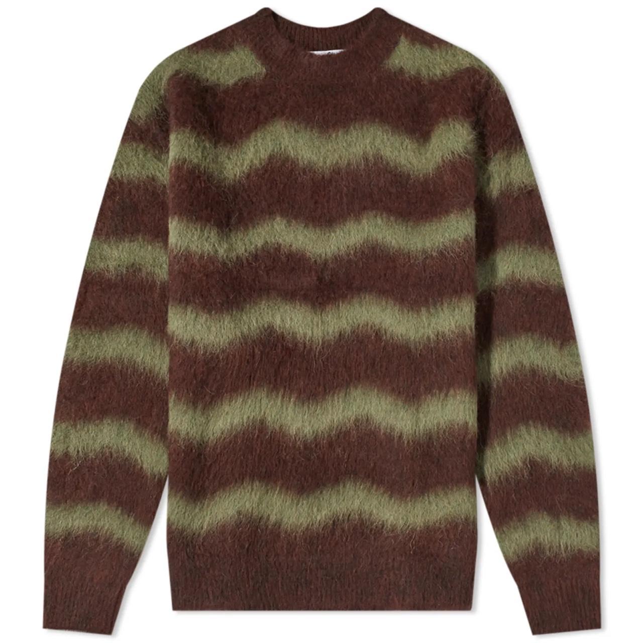 CNE STUDIOS KRISTOFFER MOHAIR STRIPE KNIT BROWN &... - Depop