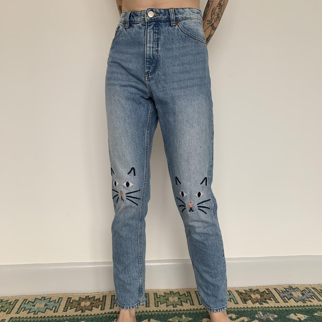 Monki Women's Blue Jeans Depop