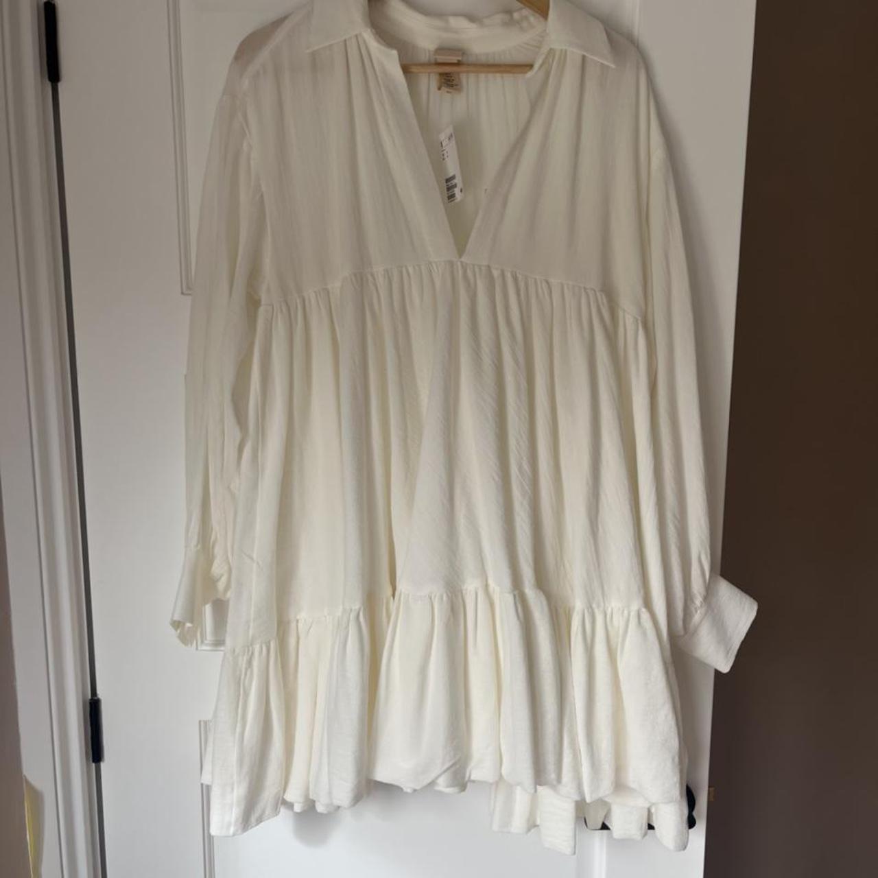 H&M babydoll dress in cream size small. Brand new... Depop