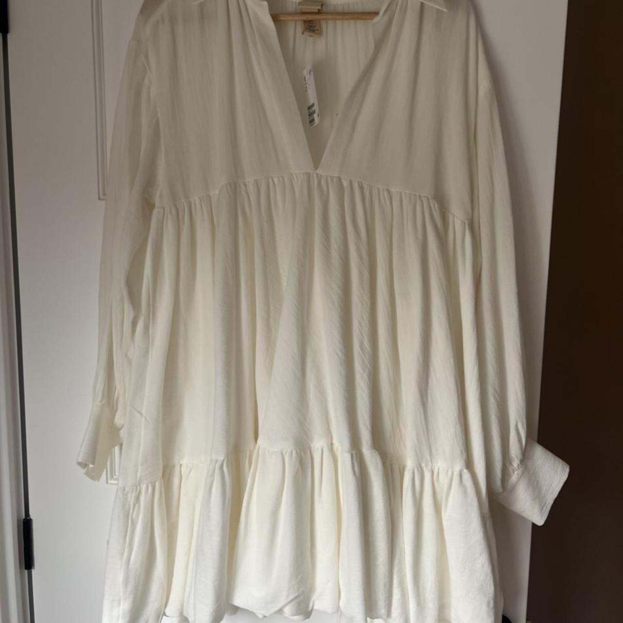 H&M babydoll dress in cream size small. Brand new... Depop
