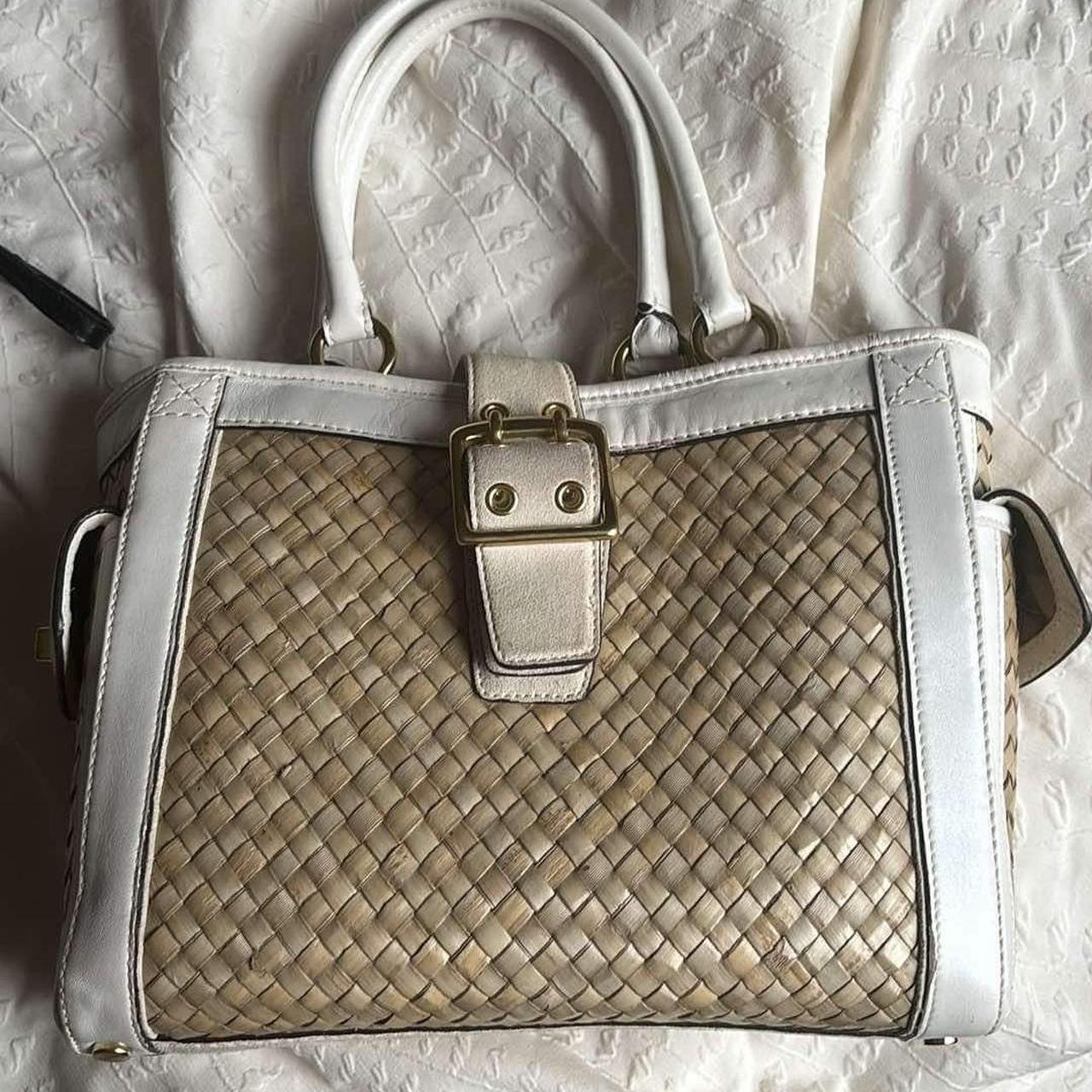 Coach Cream/White cheapest Leather Tote