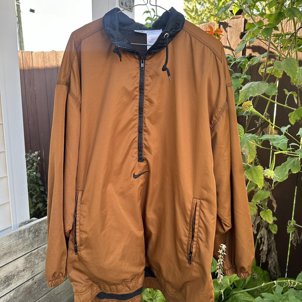 Nike Pullover windbreaker Bronze color. Oversize. Depop