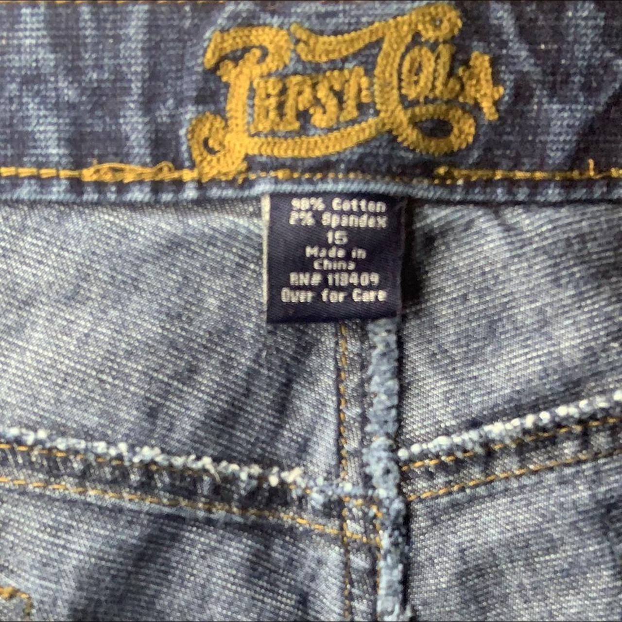 Pepsi Cola Dark Denim Embroidered Denim Jeans Womens... - Depop