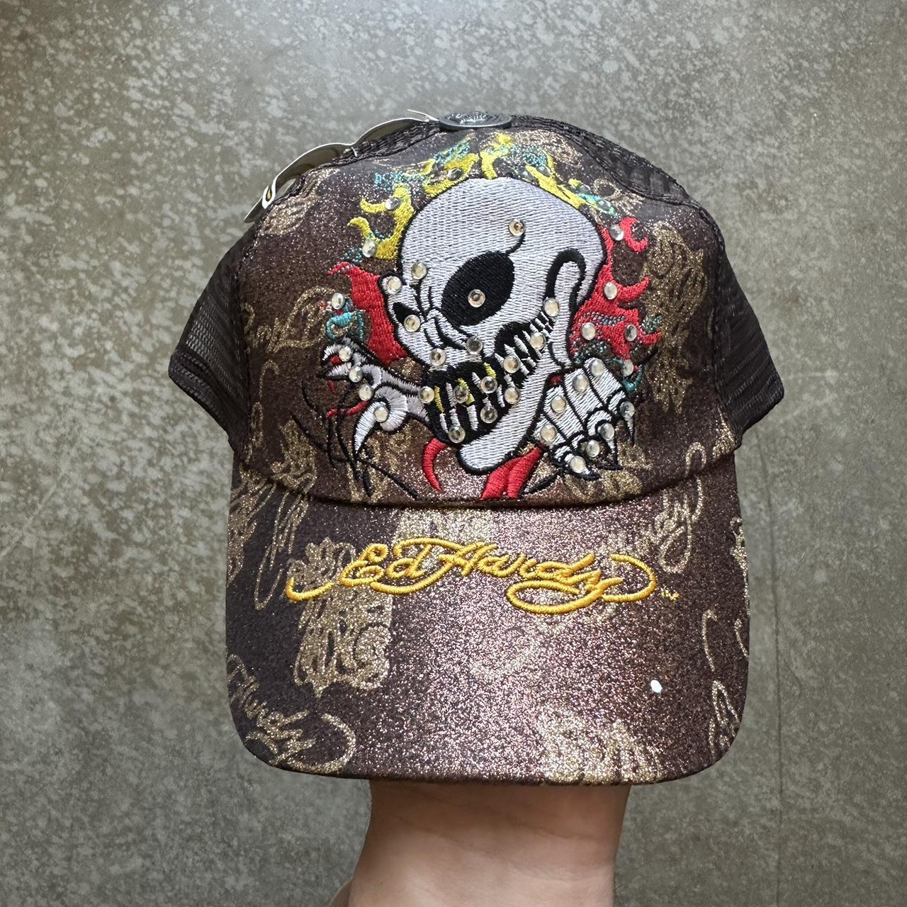 Ed Hardy Military Skull Cap y2k・ギャル Ed Hardy Jeans Eagle Embroidered Denim Pants Men's | Depop