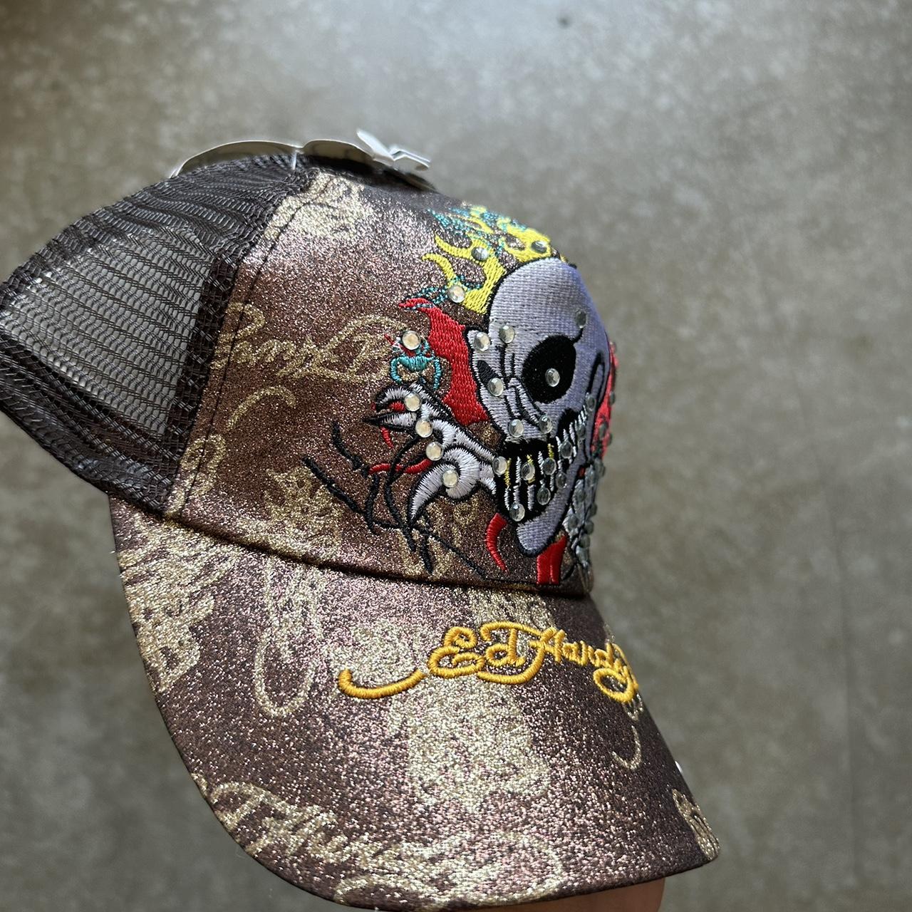 Y2K ED Hardy Christian Audigier Trucker SnapBack Hat | Depop