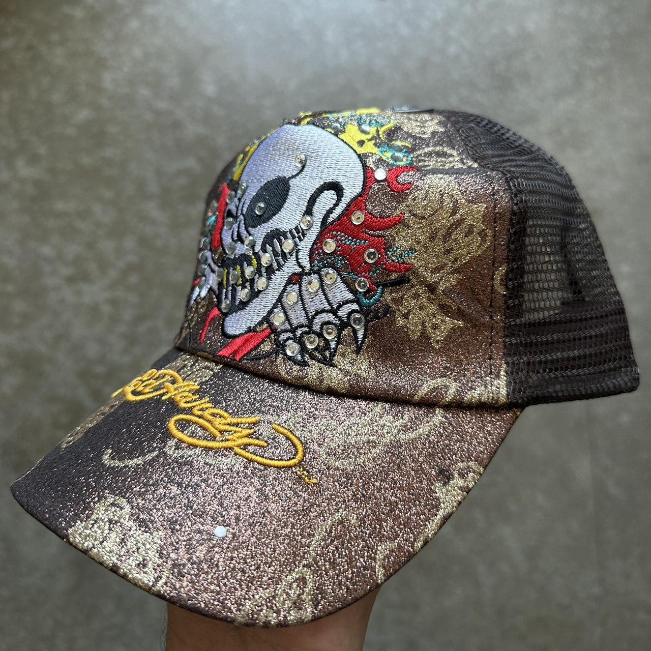 Y2K ED Hardy Christian Audigier Trucker SnapBack Hat | Depop