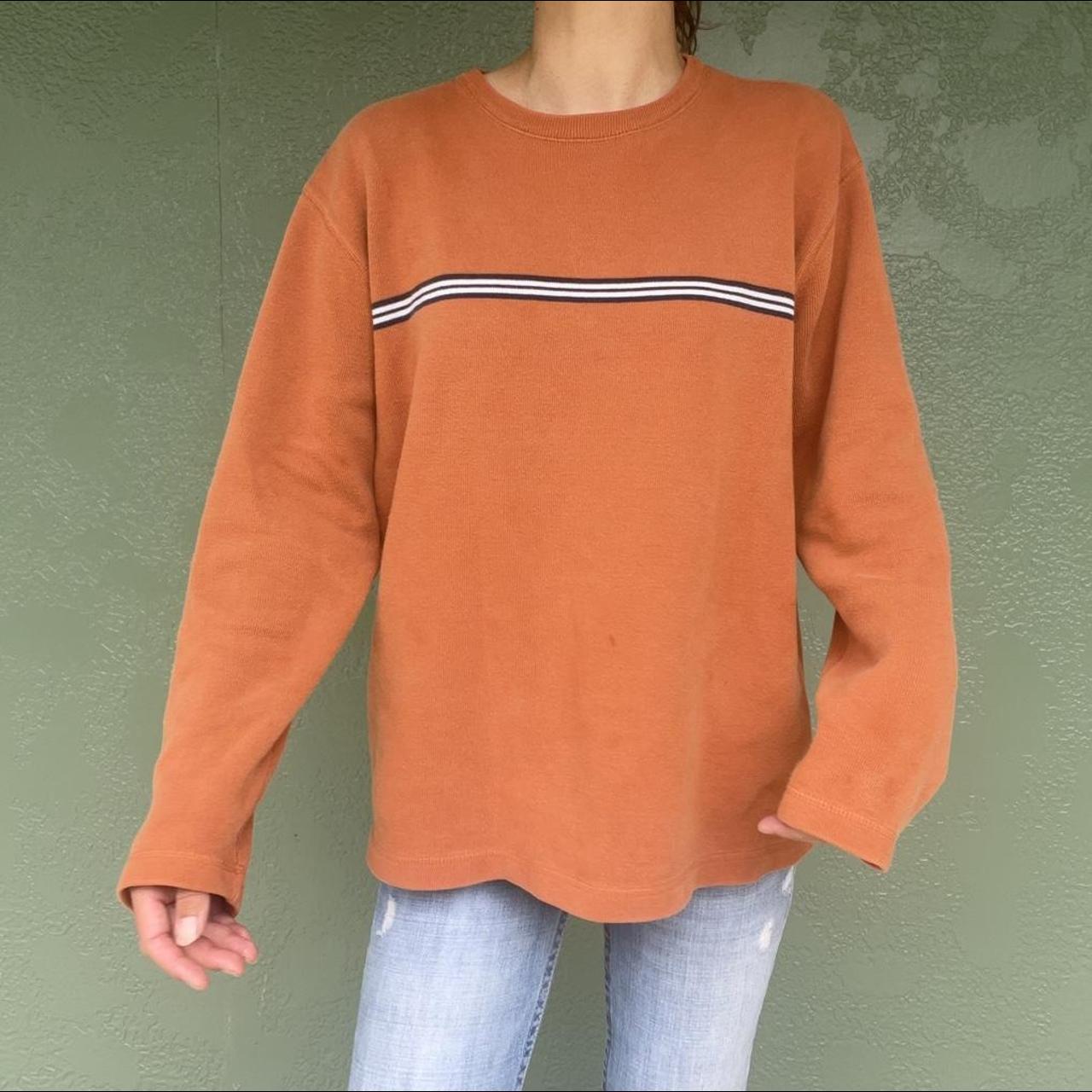 Old Navy Women's Orange and Navy Tshirt Depop