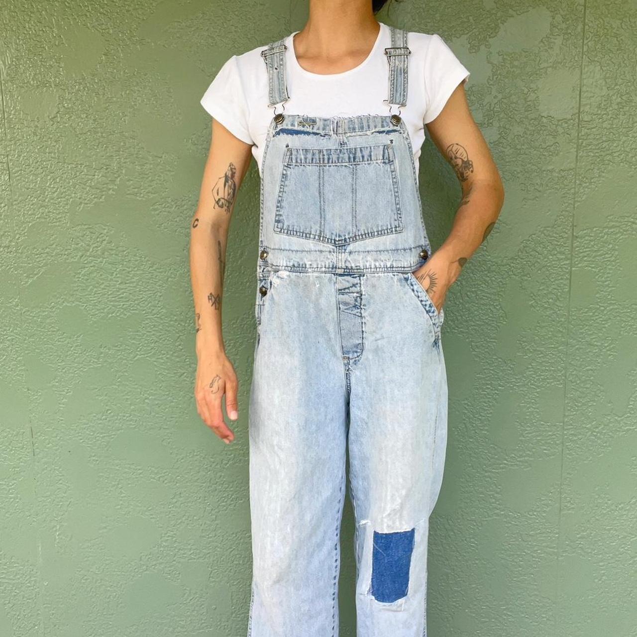 American Vintage Women's Navy And Blue Dungarees-overalls | Depop