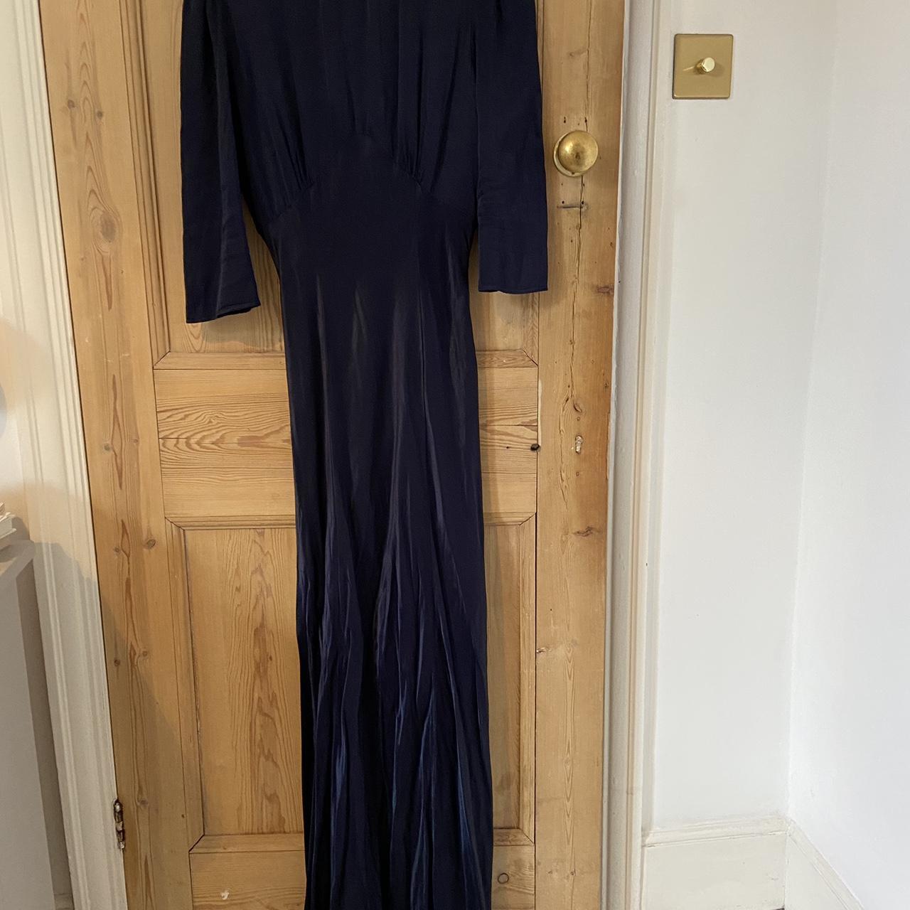Ghost navy silk satin bridesmaid 3/4