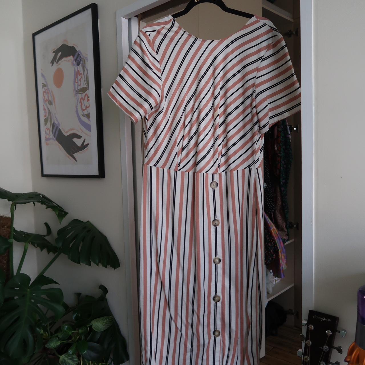 Oliver Bonas midi dress, with tie-back details. UK... - Depop