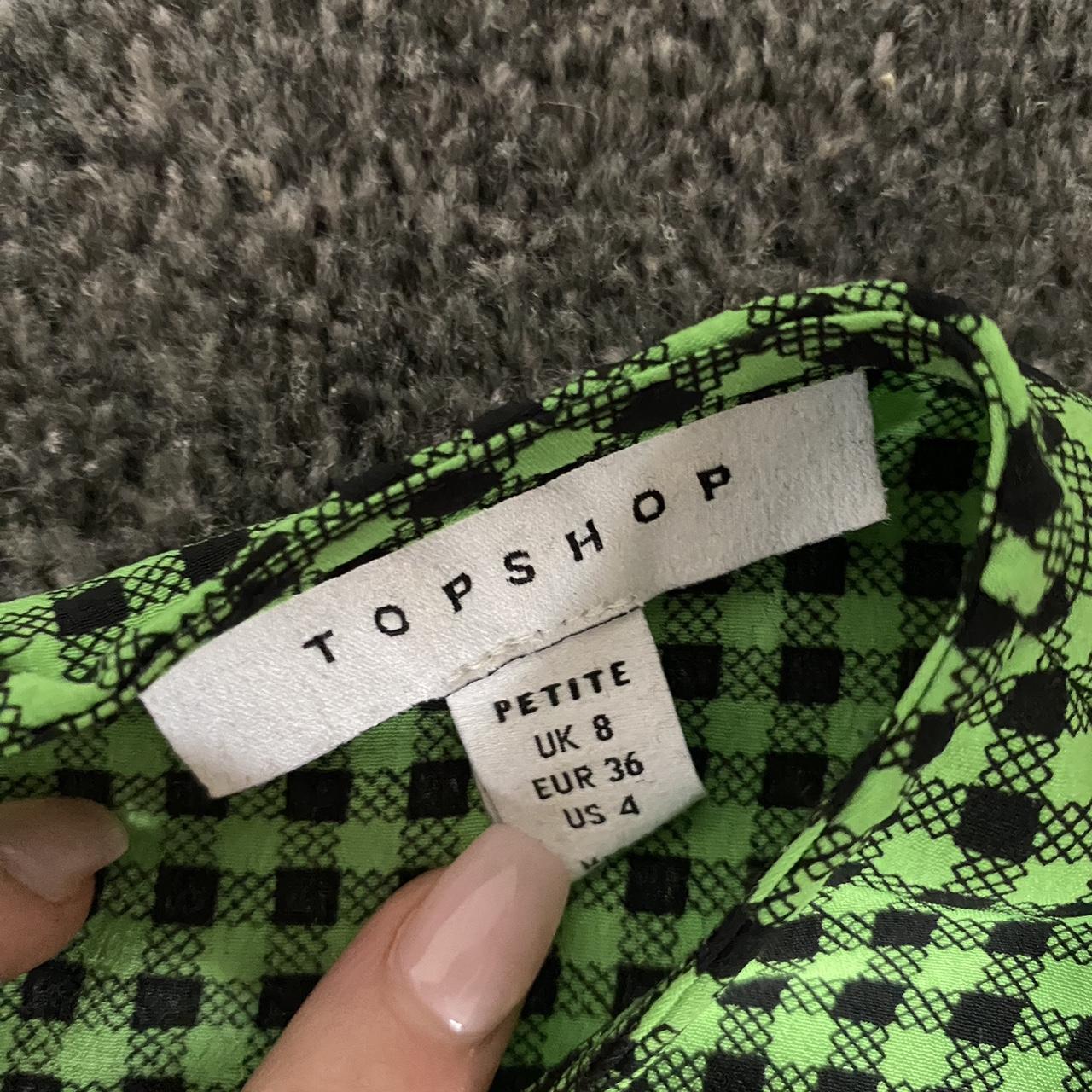 green gingham shift style dress Size 8... Depop