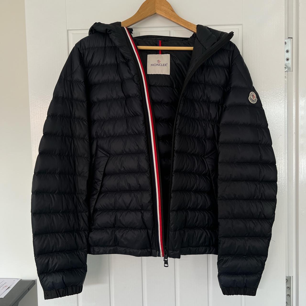 Mens Moncler Longue Saison Navy padded light weight... - Depop