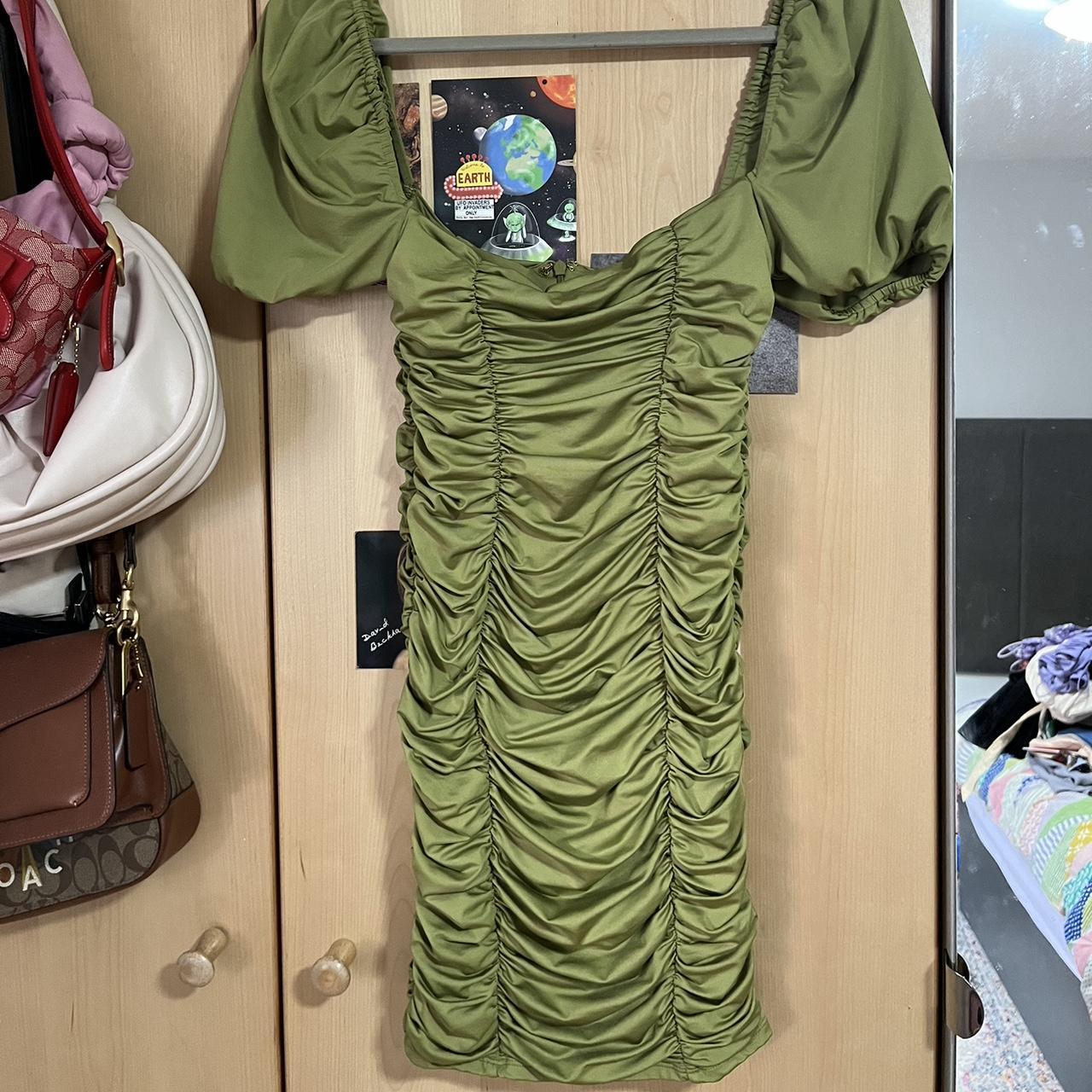 green oh polly dress worn once Depop