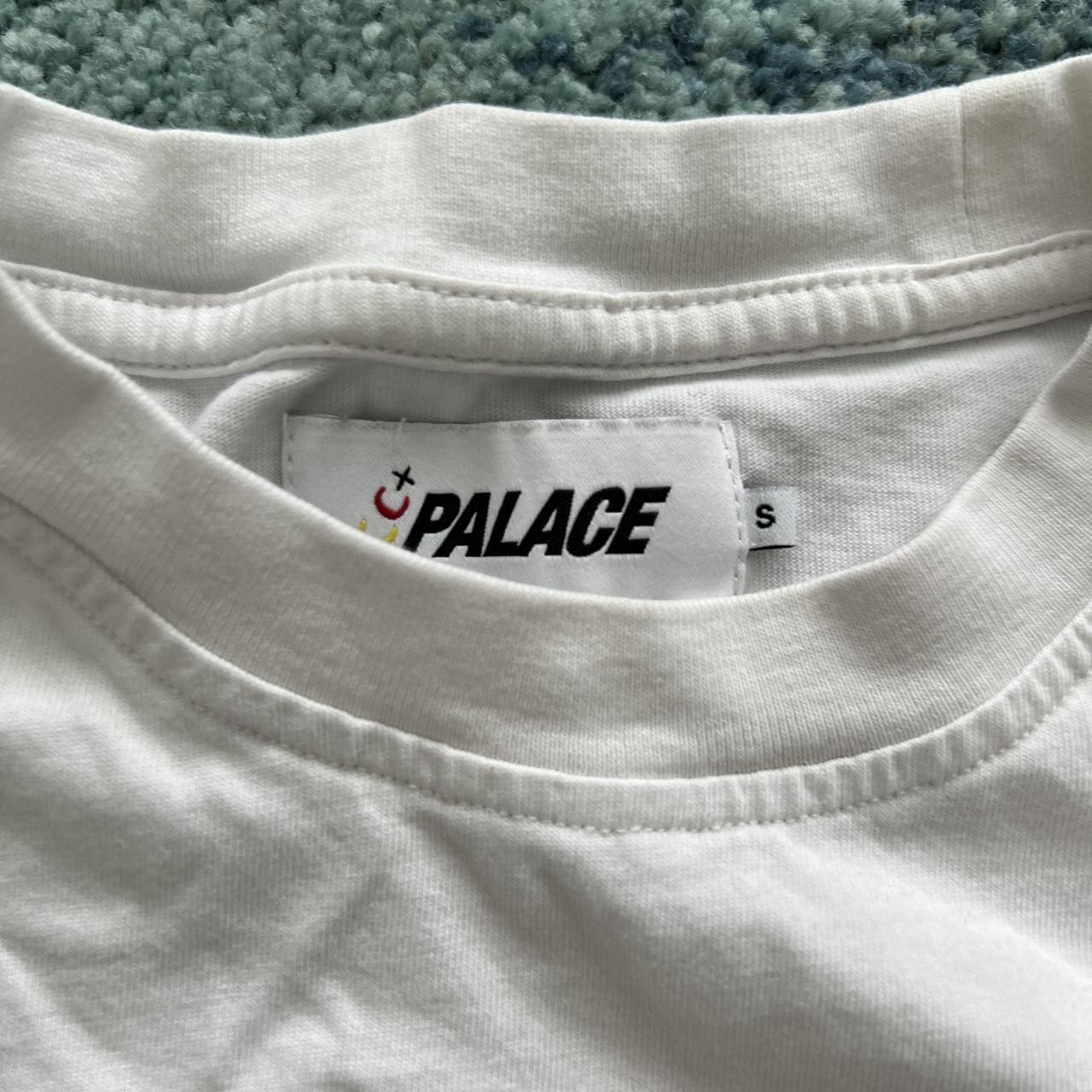palace jcc+ white t shit triferg size small, used | Depop