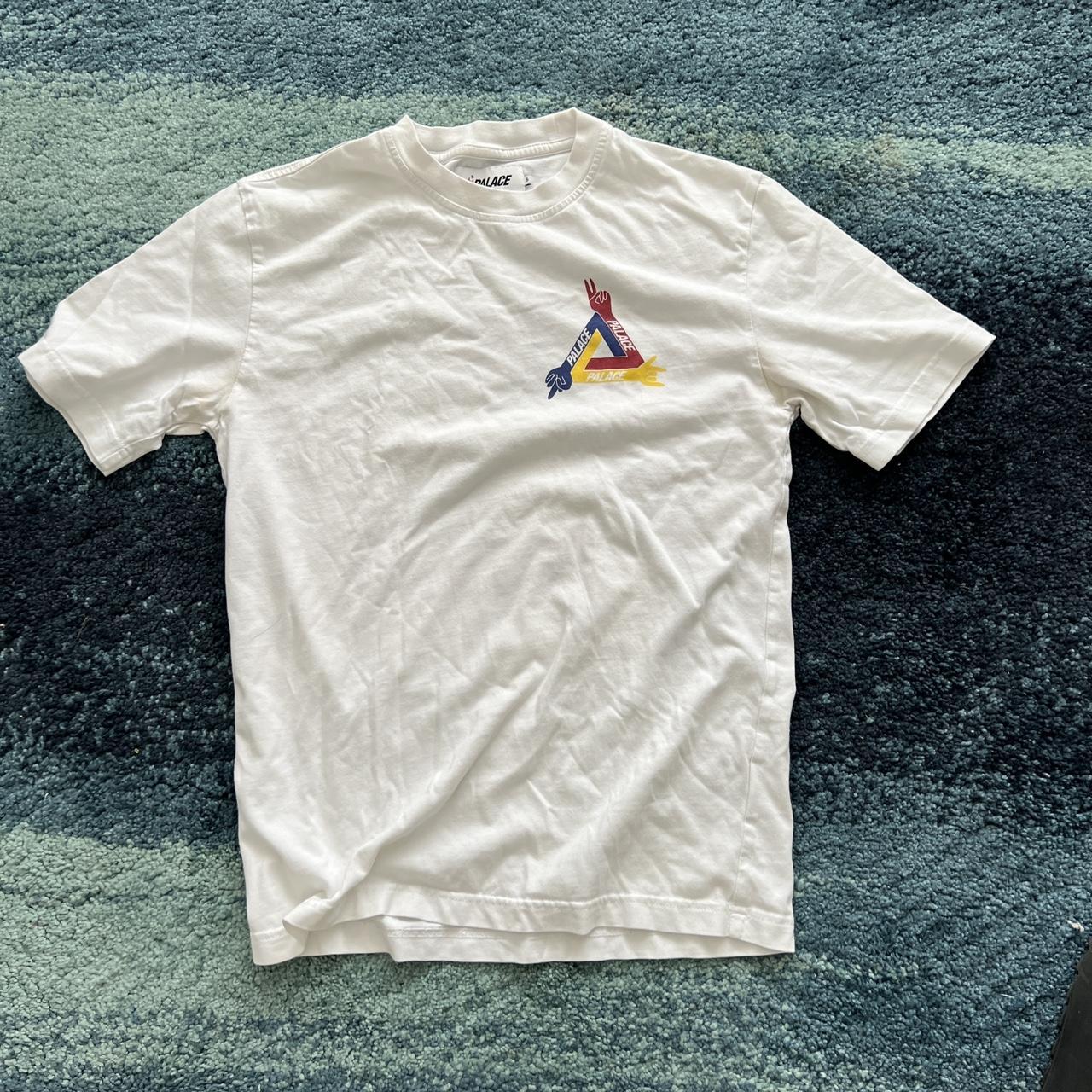 palace jcc+ white t shit triferg size small, used | Depop