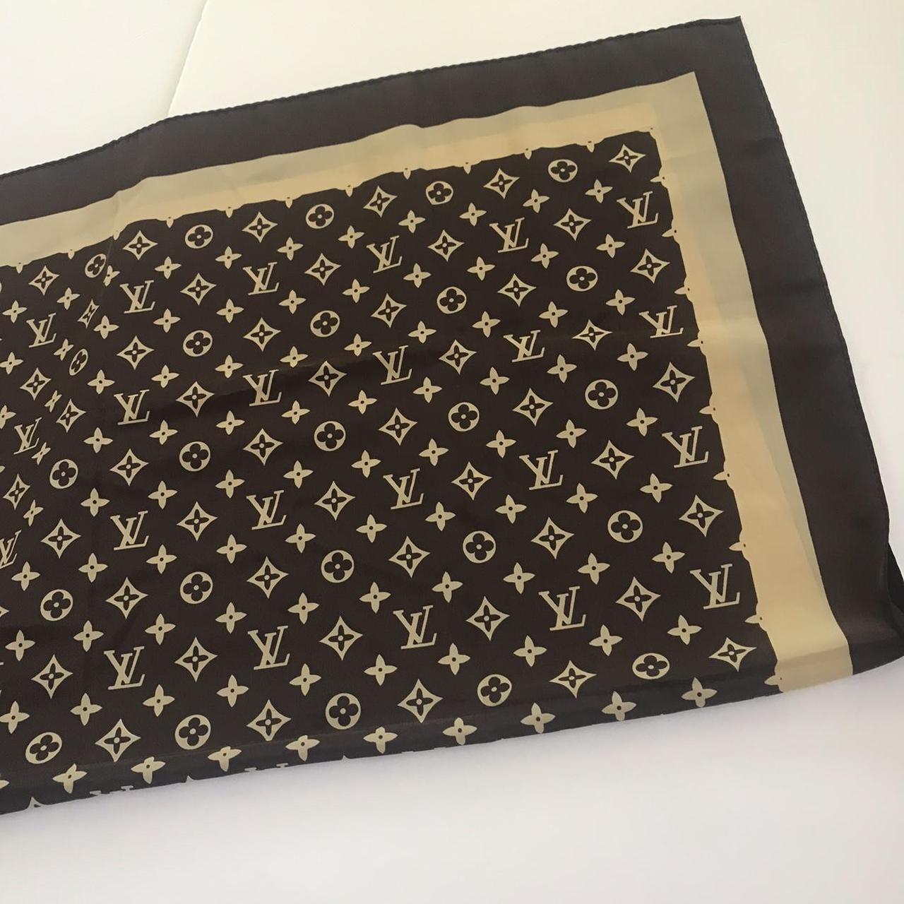 Vintage 1970s Louis Vuitton Silk Classic Logo Scarf... - Depop