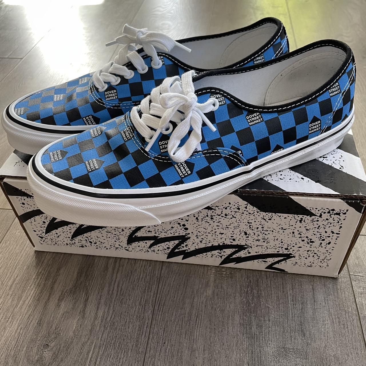 Multi blue shop checkered vans