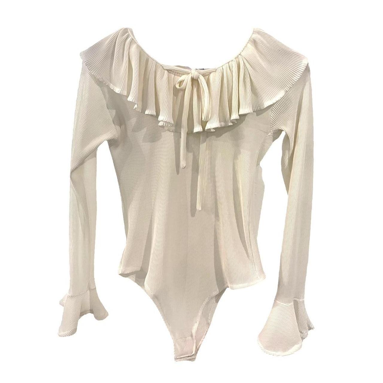 Vintage cream bodysuit Super cute ribbed, stretchy... Depop