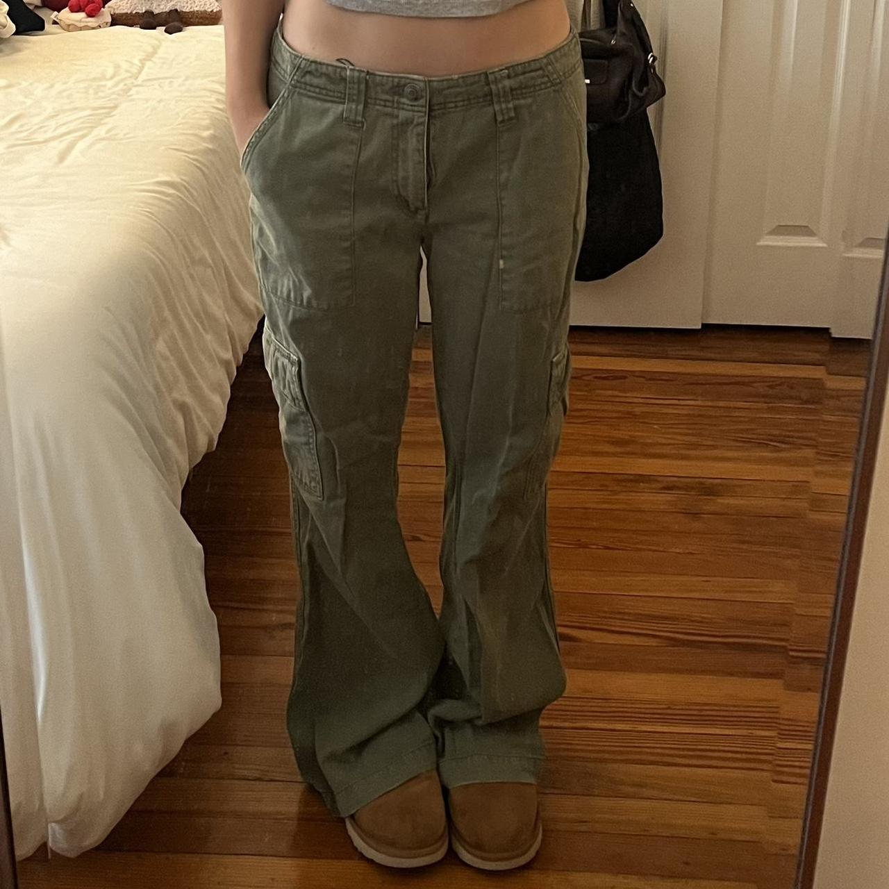 Aeropostale low rise green khaki cargo pants size... Depop