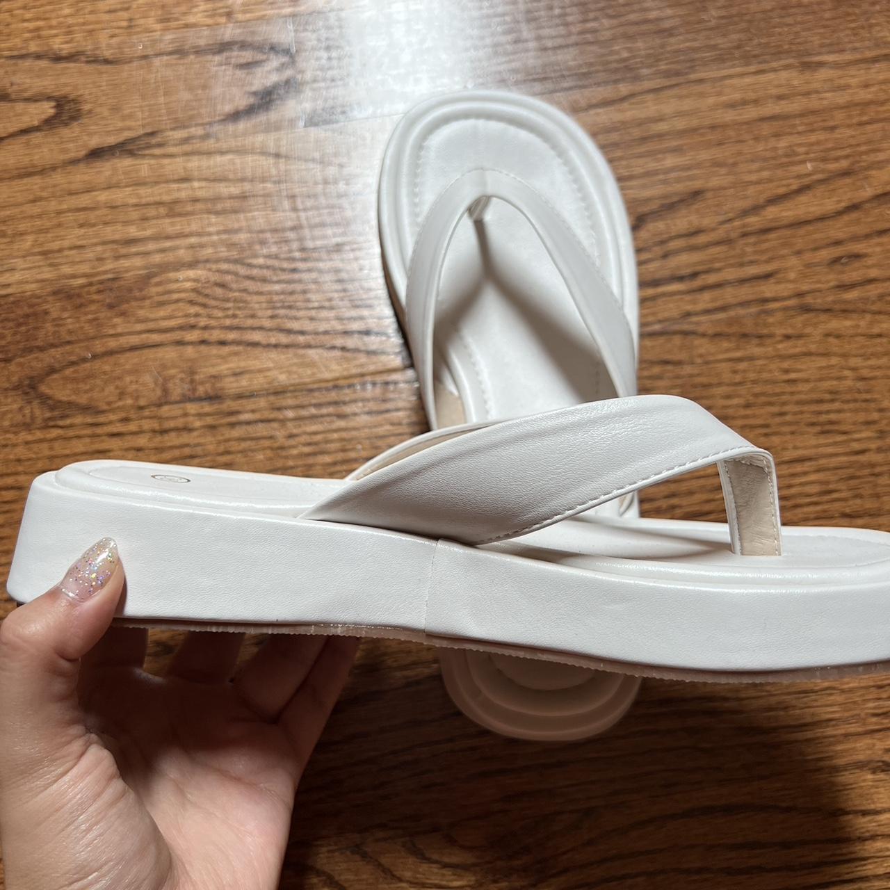 white sandals with platform