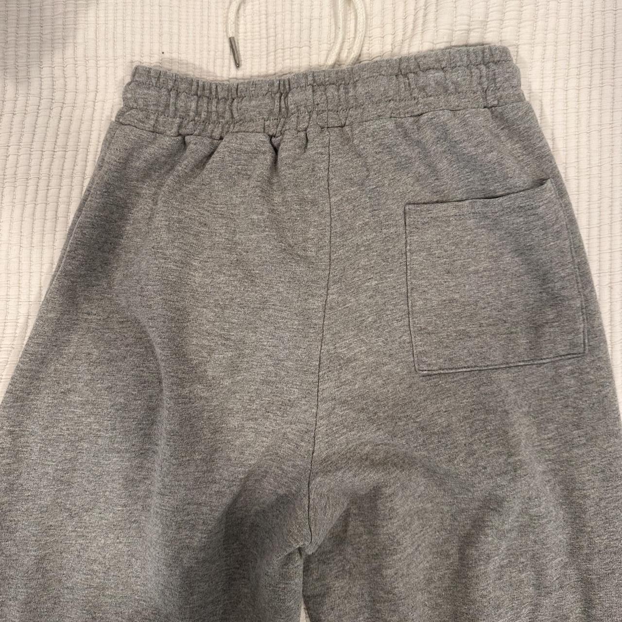 glassons gray xs wide leg sweatpants with rip on... - Depop