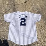 Red New York Yankees Jeter Jersey #sauceinthecity - Depop