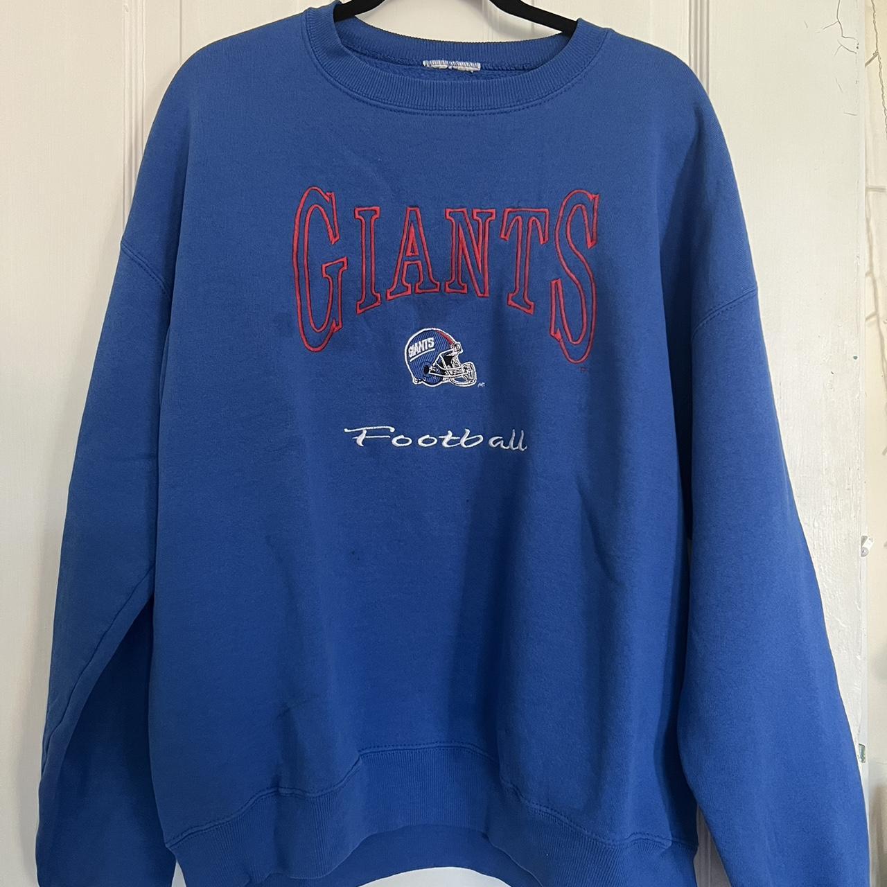 Blue NFL NY Giants Long Sleeve Shirt Size: Large - Depop