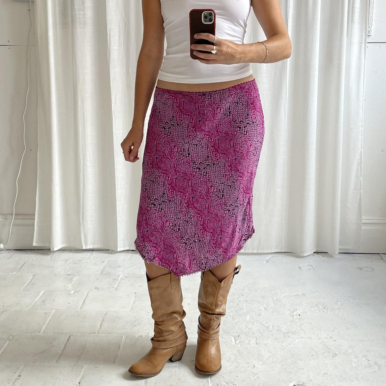 Vintage Y2K pink animal print skirt ☆ pink and... - Depop